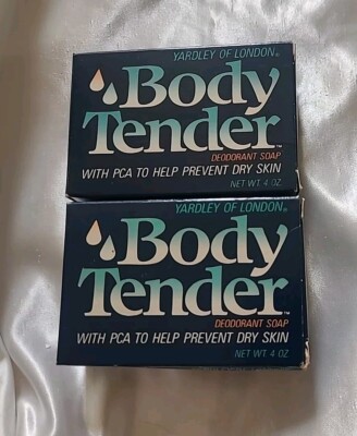 Vintage Yardley of London BODY TENDER Deodorant Soap w/PCA for Dry Skin 4oz, 2! 