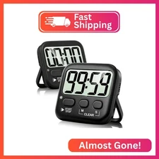 Antonki 2 Pack Digital Timer for Kids, Magnetic Countdown Kitchen Timers for Coo