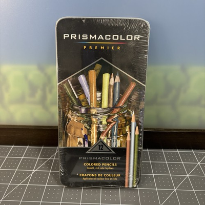 #ad Prismacolor Premier 12 Colored Pencil Tin Set #280300 Sanford 2005 NEW Sealed $24.00
