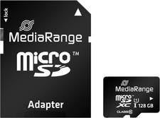 MediaRange 128 GB microSDXC, Speicherkarte schwarz, Class 10