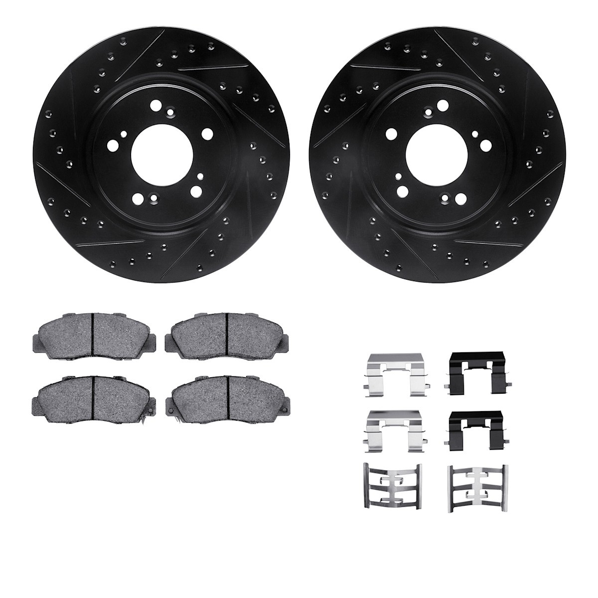 WHWH1-58006 R1 Concepts Brake Disc and Pad Kits 2-Wheel Set Front for Acura NSX