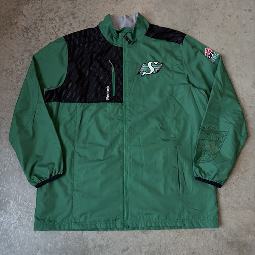 Reebok Saskatchewan Roughriders CFL Sideline Windbreaker Jacket Football Mens XL