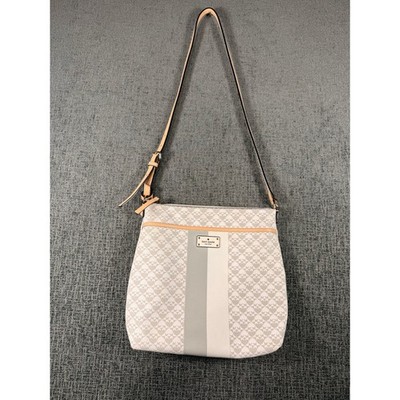 Kate Spade New York Keisha Penn Place Messenger Crossbody Bag White Gray Gold