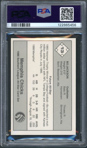 1986 Donn Jennings BO JACKSON ROOKIE Southern League All-Stars #13 PSA 8 NM-MT! - Picture 2 of 6