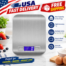 Digital Food Scale 22lb Kitchen Scales Grams  Ounce For Weight Loss Cooking New
