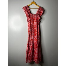 Free People Bonita Boho Floral Flutter Tiered Maxi Dress Women's Medium Romantic