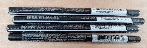 Avon Glimmersticks Eye Liner, Blackest Black 0.01 Ounce (Pack of 4) New Old Stok - Picture 2 of 2