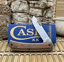 Case XX USA Brown/Green Laminate Wood XR Crossroads S35VN Sod Buster Jr. Knife
