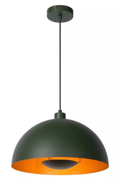 Pendelleuchte Metall KüChe GrüN Gold Rund Ø40 Cm E27 HäNgelampe Indirekt-image