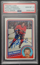 Larry Robinson 1984-85 Topps #82 Montreal Canadiens Signed PSA/DNA Auto 10