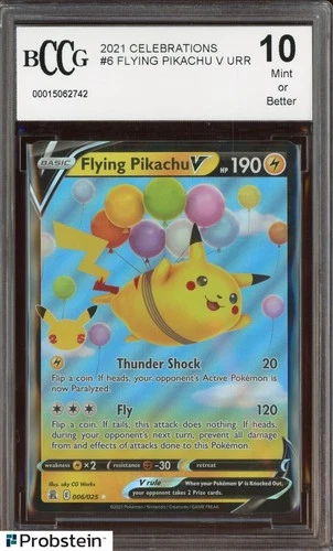 2021 Pokemon Celebrations #6 Flying Pikachu V Ultra Rare BCCG 10