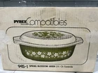 Vintage Pyrex Crazy Daisy Spring Blossom 2-1/2 Qt Oval Casserole Dish 945-1