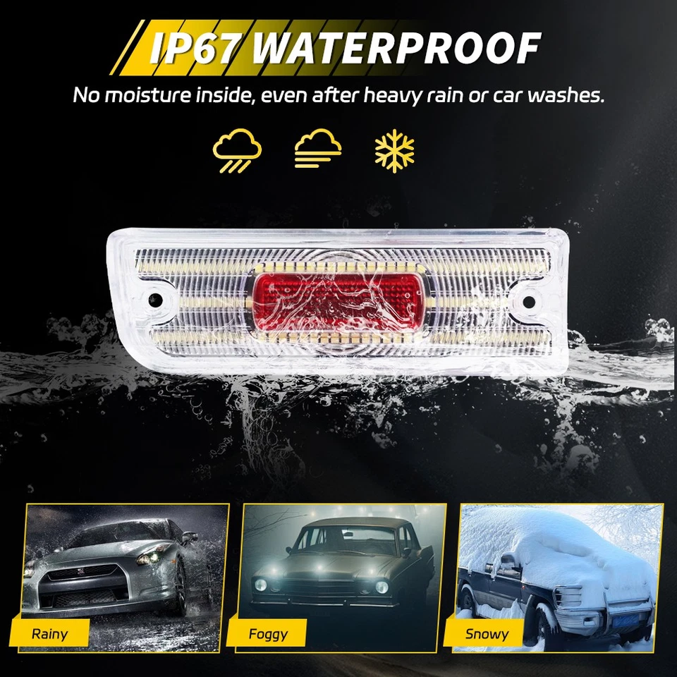 2x Lentes LED blancas transparentes de reversa de respaldo para Chevy Chevelle/Malibu 1964 Foto 4 de 4