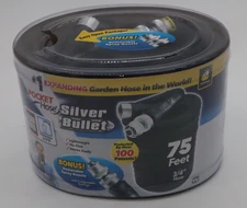 Pocket Hose Silver Bullet 75 ft Expandable Kink Free With 3 Spray Pattern Nozzle