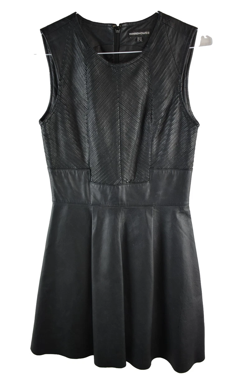 Robe Noire Warehouse Taille 16 - Style Pencil Dress Sans Manches - Occasion Très Bon état