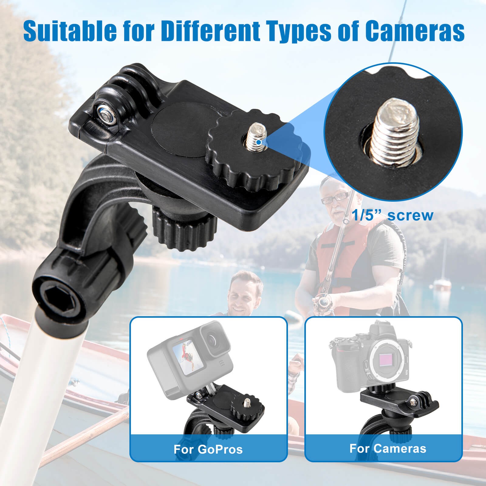 Fishing Boat Kayak Accessory Set of 3 w/6 Fixing Straps 3 Mount Brackets