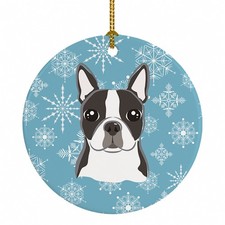 Caroline's Treasures Snowflake Boston Terrier Ceramic Ornament BB1637CO1