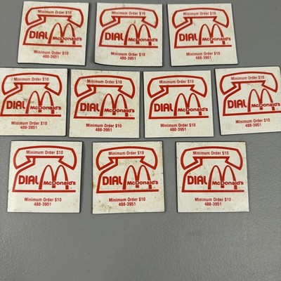 Vintage Lot Of 10 70s  Dial McDonald's  Local Phone Ordering Advertising Magnets