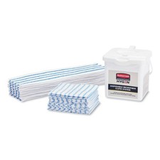 Rubbermaid Commercial HYGEN 2134282 Microfiber Pad - Wht/Blu Stripes (3/CT) New