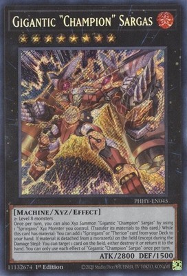 Gigantic "Champion" Sargas PHHY-EN045 Secret Rare 1st Ed NM Yu-Gi-Oh! Card