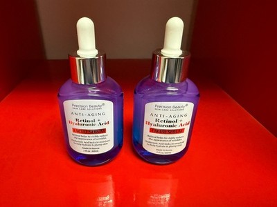 LOT OF 2 - Precision Beauty Anti Aging - Retinol + Hyaluronic Acid - 2 Oz