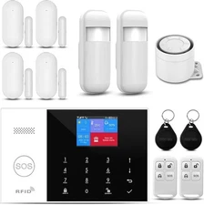 Wireless Home Alarm System 12-Piece Kit, WiFi/4G Alarm System for Home Security 