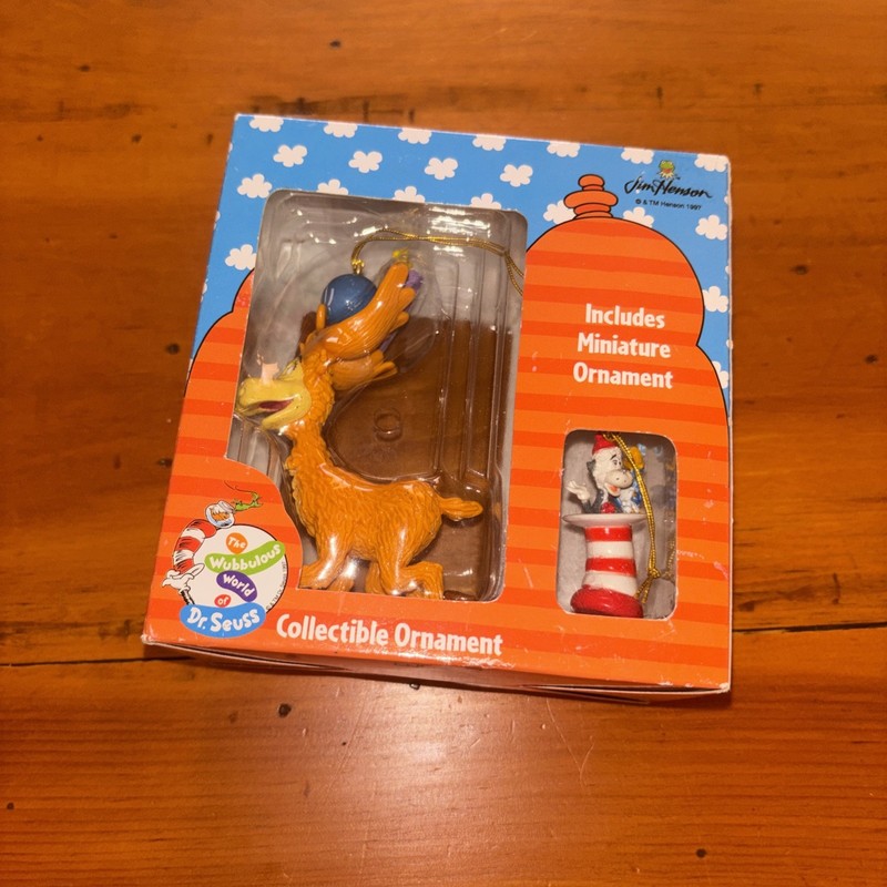 NIP Thidwick Moose Ornament 1997 ENESCO Wubbulous World of Dr Seuss w/ Miniature