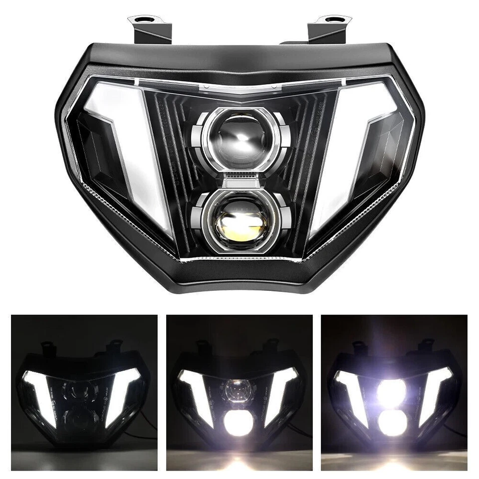 E24 LED Headlight Assembly For Yamaha MT09 FZ09 2014 2015 2016 DRL Hi/Low Beam ✅ - Image 4 of 4