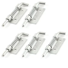 5 PCS Fixed Type Spring Loaded Barrel Bolt Latch Silver Tone