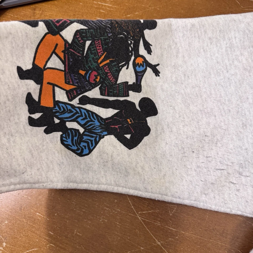 VINTAGE University Of African American Hoodie Mens 2XL Gray Pullover USA 90s - Image 3 of 4