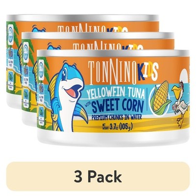 Wild Caught Yellowfin Tuna Chunks with Sweet Corn in Water 3-Pack 3.7 oz Cans
