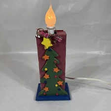 Light-Up Wooden Christmas Candle Decoration Christmas Tree, Holiday