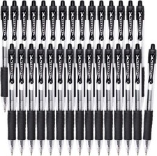 30 Pack Black Gel Pens, Fine Point 0.7Mm, Retractable Rollerball