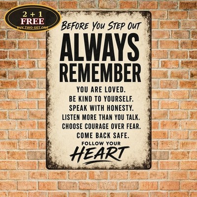 Distressed House Reminders Typography Poster Rustic Metal Plaque