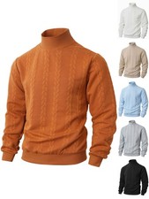 Men's Slim Fit Turtleneck Sweater Casual Knitted Pullover Warm Sweaters