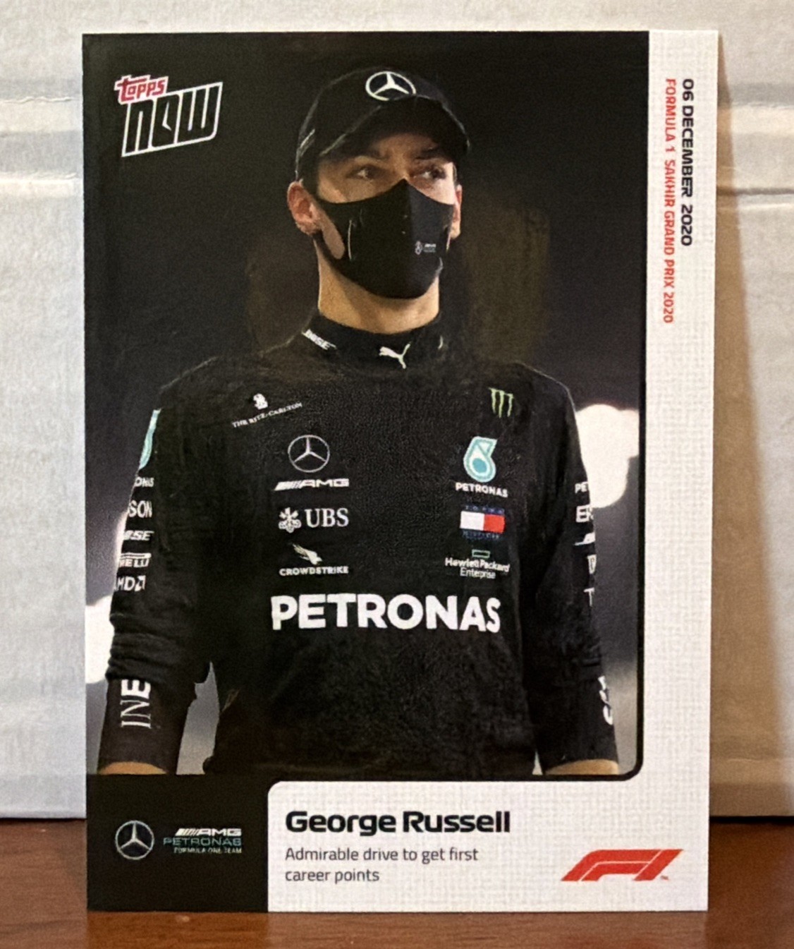 2020 TOPPS CHROME F1 GEORGE RUSSELL #19 ROOKIE CARD RC FIRST POINTS MERCEDES