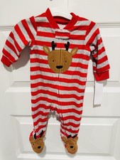 New Carter's Just One You Reindeer Baby Christmas Footed Sleep and Play 6M NWT