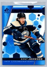 2022-23 SP Authentic Limited Blue Kent Johnson RC 226/399 Columbus Blue Jackets
