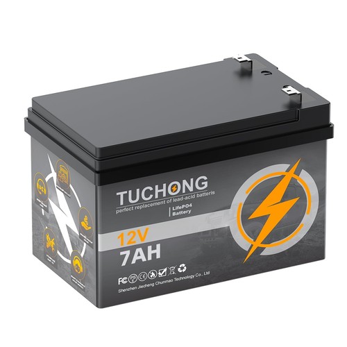 12V 7Ah Lithium LiFePO4 Battery, Rechargeable Battery, Up to 5000+ Deep Cycle...