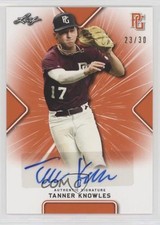 2021 Leaf Perfect Game National Showcase Orange 23/30 Tanner Knowles Auto 01wi