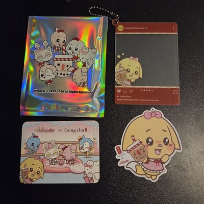 Kacheek Acrylic Charm Keychain and Sticker Neopets X Gong Cha With Unused Code