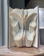 Handmade Folded Book Art  Butterfly    Upcycled Book Sculpture Decor Gift