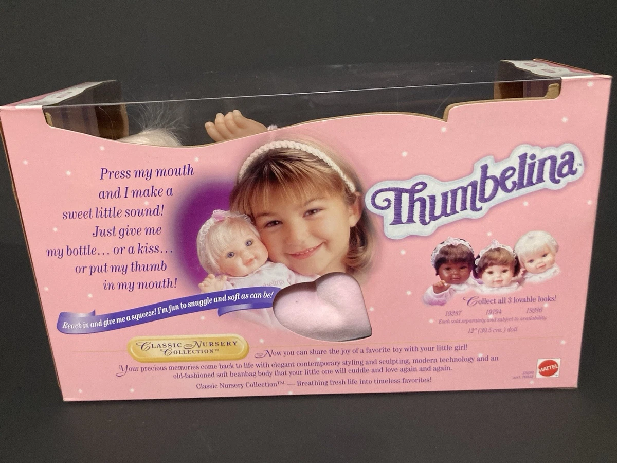 Vintage Mattel 1997 Thumbelina Blonde Baby Doll - New In Box