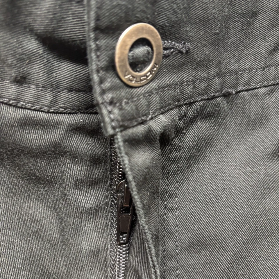 Volcom Shorts Mens 32 Black Skater Grunge Hipster Chino Flat Front - Image 2 of 4