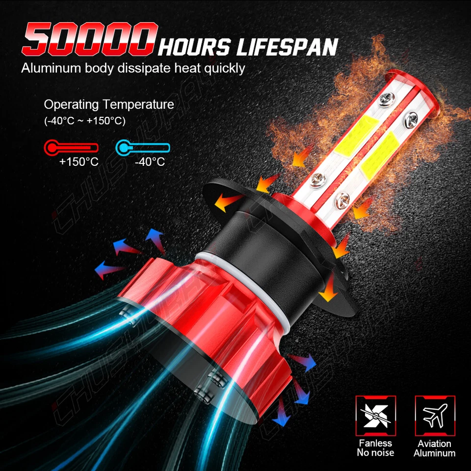 2x H7 Super Bright LED Headlight Bulbs 20000LM Kit High Low Beam 6500K White - Image 2 of 4