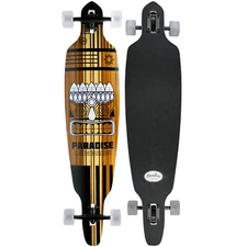 Paradise Longboard Complete 9.5" 44" Bamboo Tiki Face Drop Through Pintail Shape