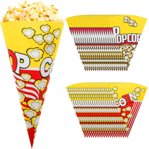 100 Pcs Party Supplies Treats Bags Cone-shaped Popcorn Bags Popcorn Paper Bags