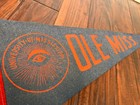 Ole Miss Rebels, University of Mississippi, Pennant with Eye, Vintage (Rare)