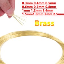 10M-100M Brass Round Solid Bare Wire 0.3mm 0.4mm - 2.5mm Jewellery / Craft Line