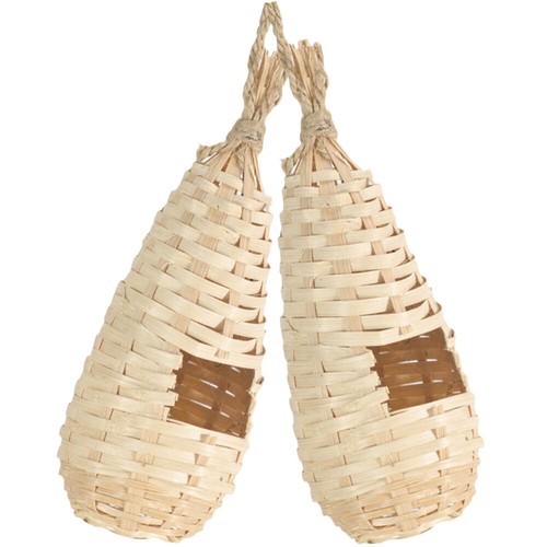2Pcs Natural Hand Woven Parrot Bird Hanging Bird House Pet Cage - Picture 11 of 12